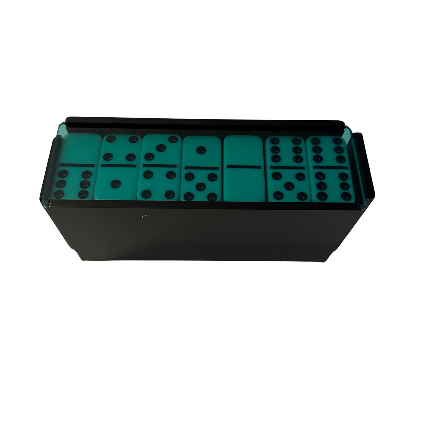 Luxury Lucite Domino Game Set with Lucite Box and Tile holders