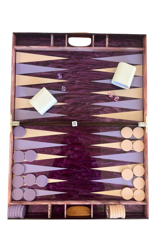 Lucite Acrylic Backgammon Set 18" Large Premium Board and Pieces