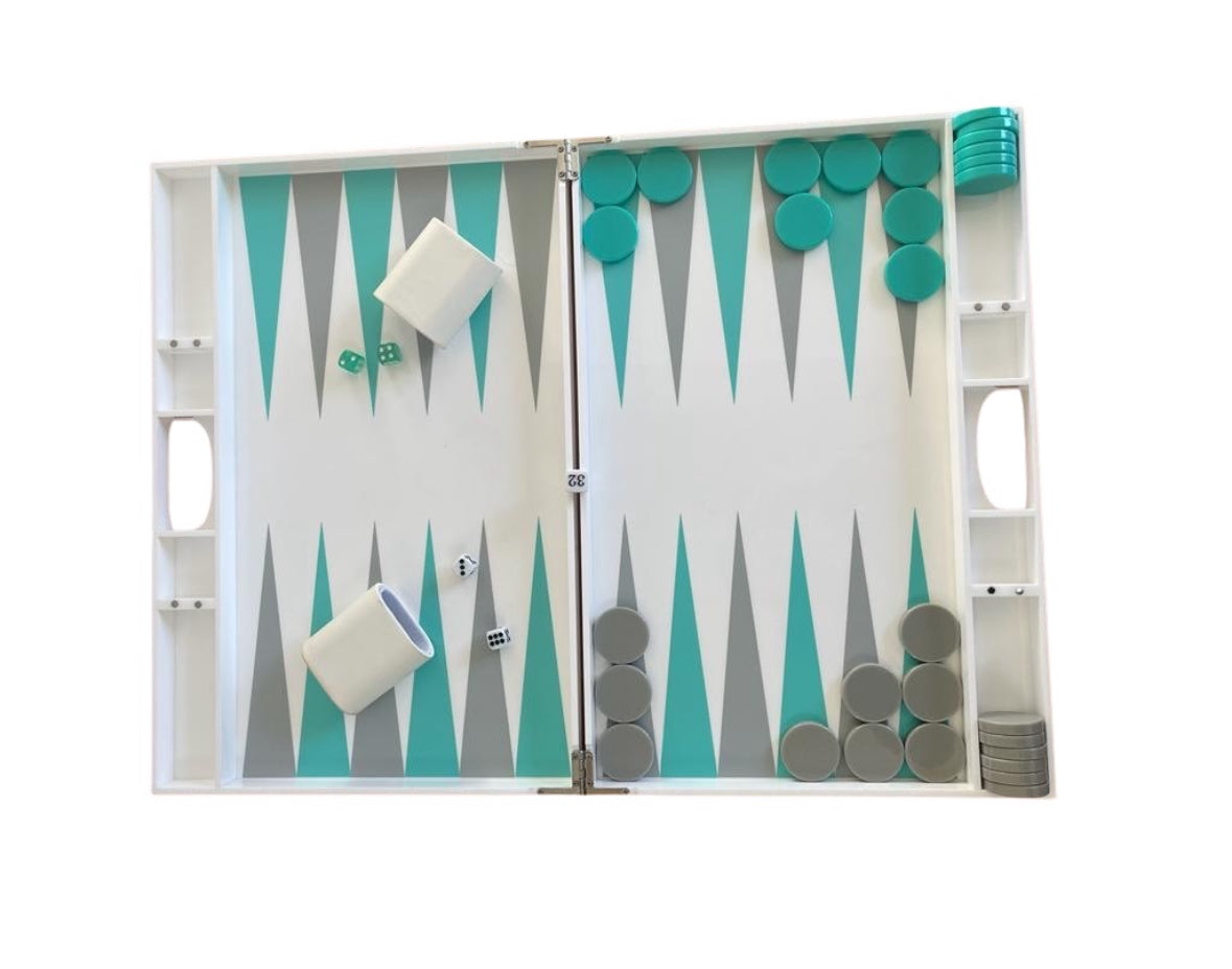 Lucite Acrylic Backgammon Set 18" Large Premium Board and Pieces