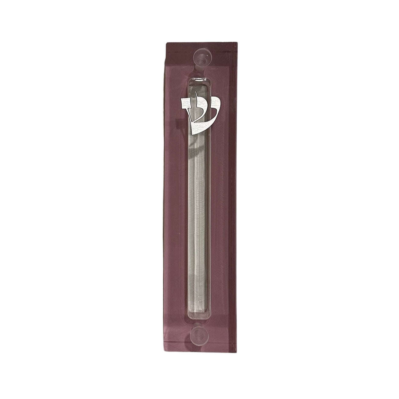 Lucite Mezuzah Case Scroll protection for Door Modern Judaica gift Easy installation Fits 4.5" Scroll Silver Shin with 3M included