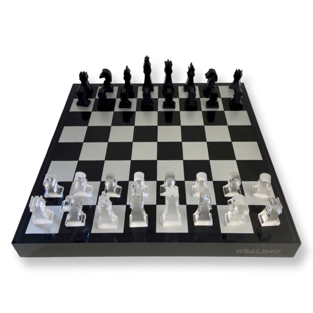 Lucite Acrylic Chess + Checkers Premium Set