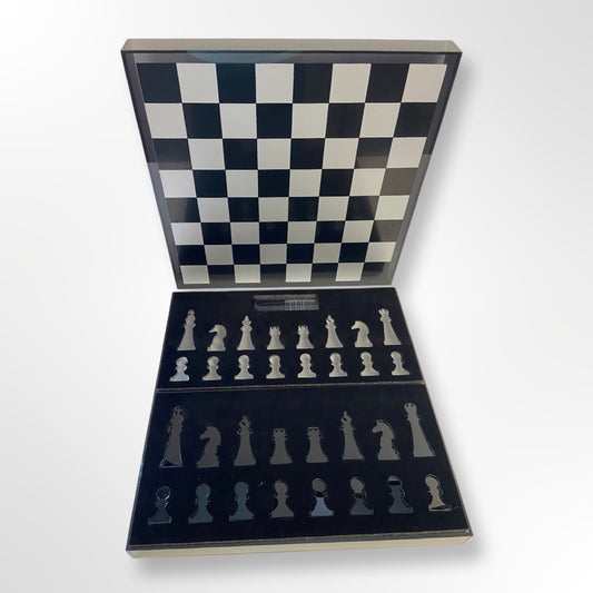 Lucite Acrylic Chess + Checkers Premium Set