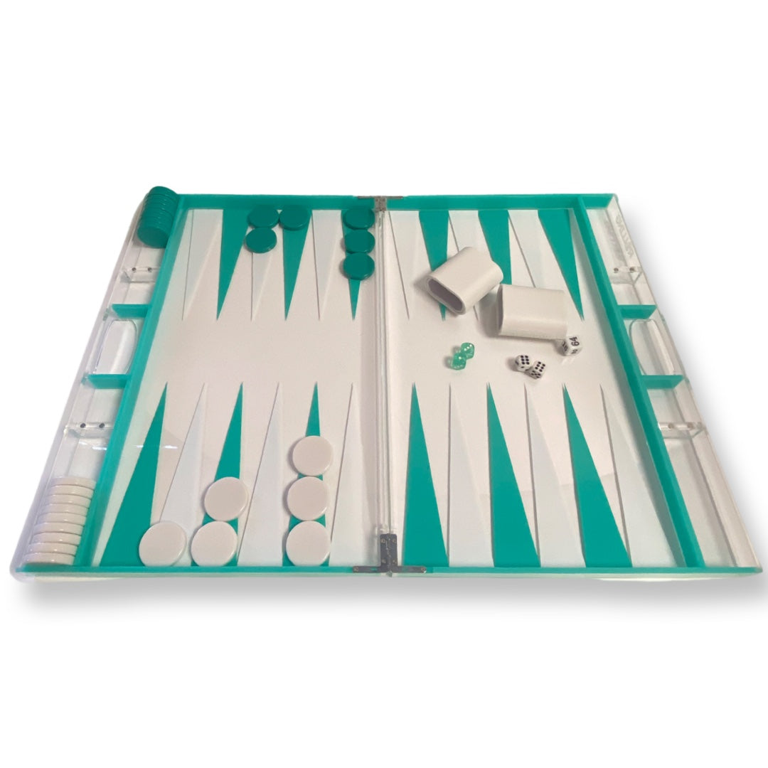 Lucite Acrylic Backgammon Set 18" Large Premium Board and Pieces